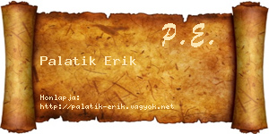 Palatik Erik névjegykártya